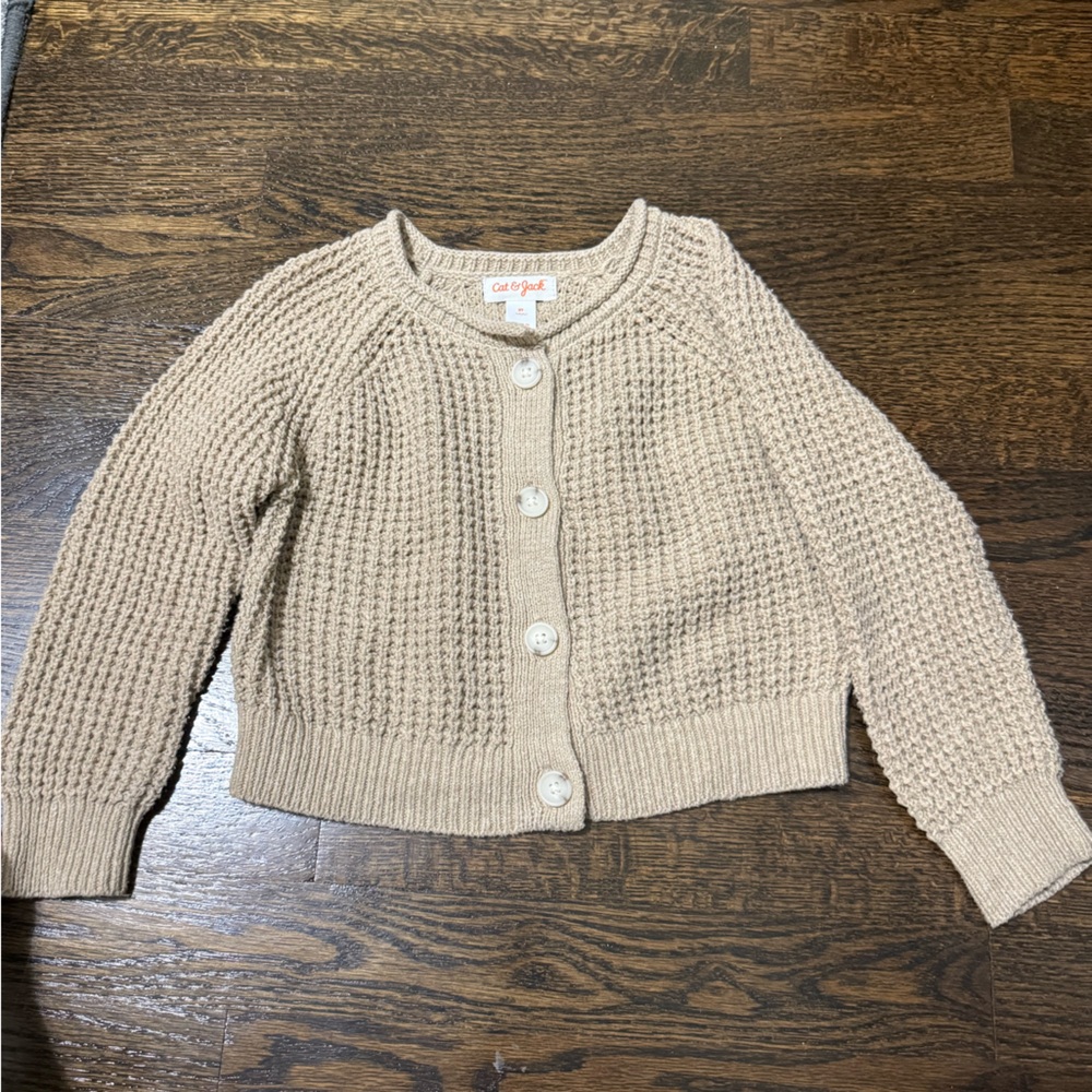 Cat and Jack Beige Toddler Cardigan